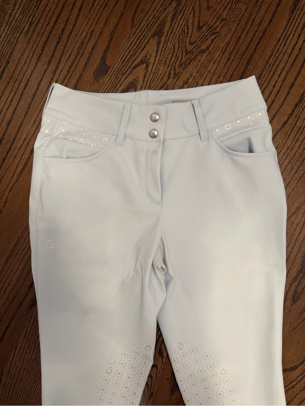 Cavallo Light Blue riding breeches with knee grip